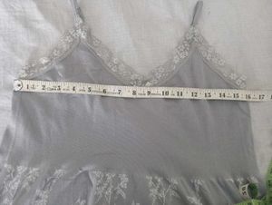 Lace Trimmed Grey Nightdress