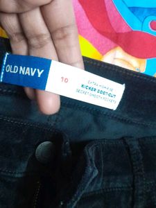 Old Navy Kicker Boot-Cut Jeans and shirt medium
