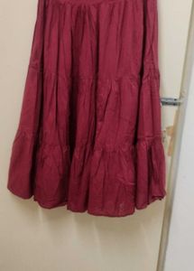 Party Wear Rust Embellished Ethnic Skirt