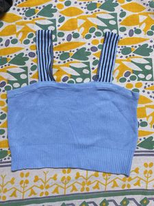 blue sleeveless bralette top