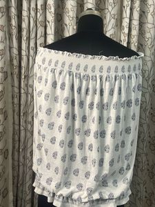 Off Shoulder Boho Print Top