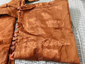 Elegant Copper Mekhla Chadar  with Blouse