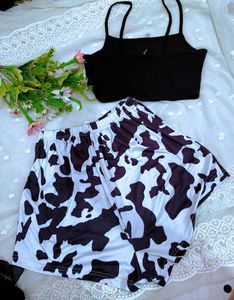 Cute Cow Print Pajama Set