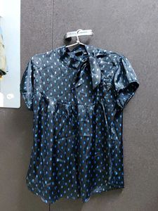 Black & Blue Polka Dot Top