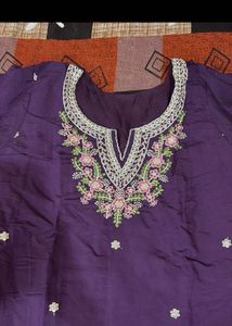 Elegant Purple Embroidered Kurta Set with Dupatta