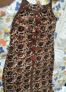 Boho Floral Print Kurta with Tassels
