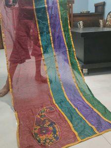 Striped Dupatta with Paisley