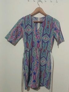 Vibrant Paisley Print Jumpsuit with belt