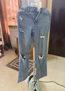 Ripped Flare Jeans