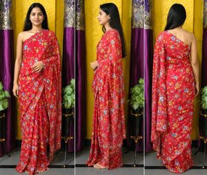 Beautiful Red Floral Saree