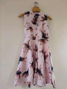 Pink Floral Sleeveless Dress