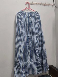 Striped Tiered Maxi Skirt