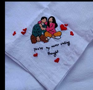 Embroidered Couple hanky