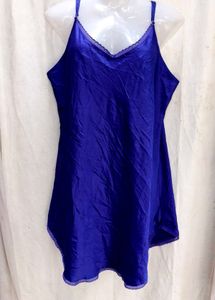 Satin Nightgown with Lace Trim