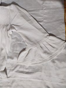 Boho White Smocked Off-Shoulder Blouse