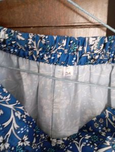 Boho Blue Floral Ruffle Top