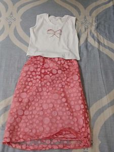 pinteresty Pink Skirt &amp; White Top Set