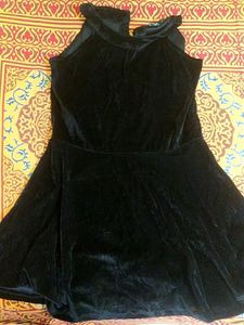 Black Velvet Party Wear Mini Frock..No Return