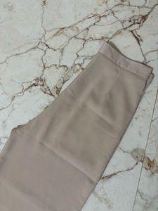 Beige Wide Leg Trousers