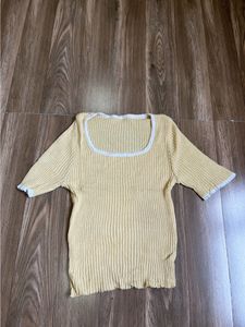 Yellow Square Neck Top