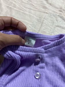 Cute Purple Button Tank Top