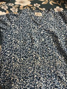 Beautiful Blue Floral Print Kurta