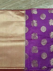Purple &amp; Gold Kanjeevaram Silk Saree