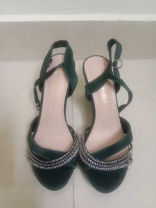 Emerald Green Embellished Heels