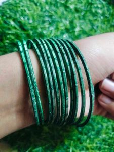 Set of Pink, Green, and Magenta Bangles