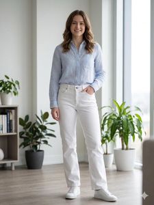 Classic White Straight Leg Jeans