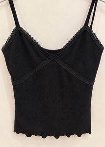 Black Lace Trim Cami Top