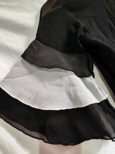 Chic Black Ruffle Sleeve Top