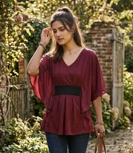 Red Kimono/Kaftan Style Top