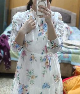 Floral Puff Sleeve Mini Dress
