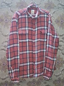 Men's Red Plaid Long Sleeve Shirt of 1