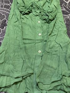 SHEIN Sage Green Button-Down Peplum Blouse
