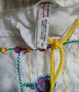White Embroidered Bohemian Blouse/Top