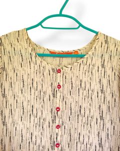 Elegant Striped White Cotton Kurta