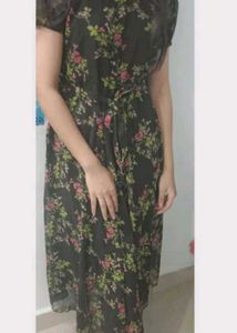 Floral Black Dress