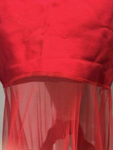 Stunning Red Net pattern skirt