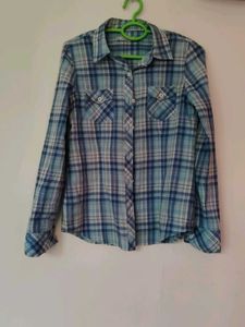 Blue Plaid Flannel Shirt