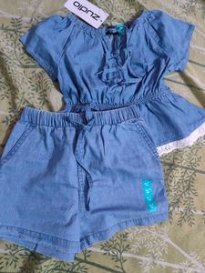Kids Denim Top &amp; Shorts Set