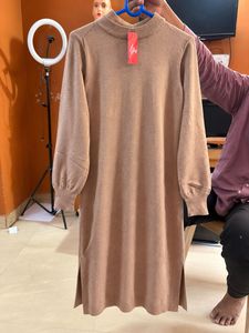 Cozy Knit Hooded Midi Dress