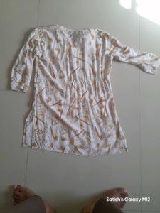 OFF WHITE PRINTED TUNIC TOP