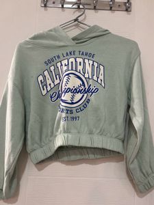 H&amp;M Crop Sweatshirt With Hoodie