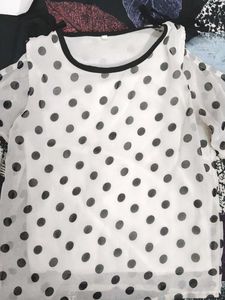 women's polka-dot print casual top