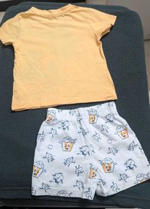 🍿 Cute Popcorn Print Baby Boys Cotton T-Shirt &amp; S