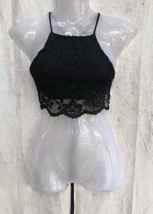 I. Black Lace Halter Bralette