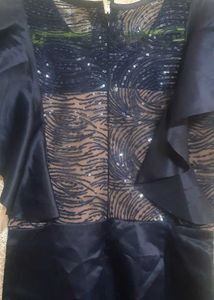 Navy Blue Ruffle Dress