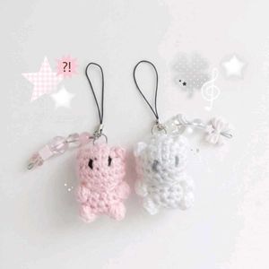 Cute White Bear Charm Keychain